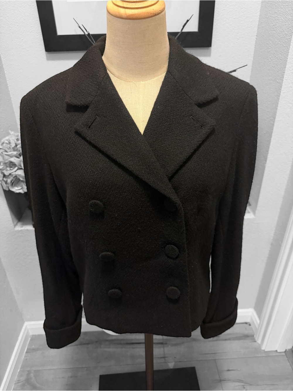 Classic Black Double-Breasted Women's Ralph Lauren Blazer - Picture 6 of 9